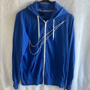 Nike Blue Hoodie with Orange and White Details